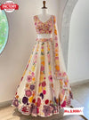 Semi-stitched White Multicolored Designer Lehenga Choli