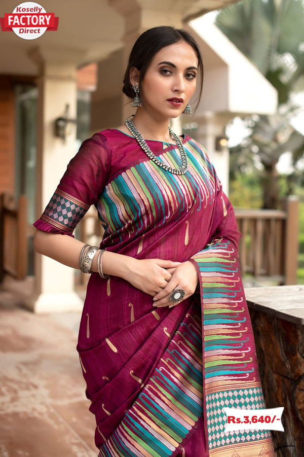 Pure Tussar Silk Designer Saree