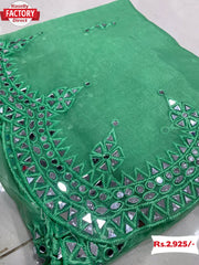 Organza Silk Saree with Mirror-work