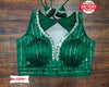 Green Designer Silk Embroidered Blouse