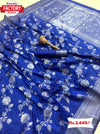 Royal Blue Silver Zari Banarasi Silk Saree