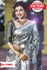 Rose Floral Silver Zari Silk Saree