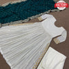 White Partywear Long Kurtha Pant Dupatta Set