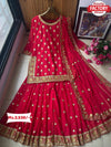 Red Embroidered Kurtha Sharara with Embroidered Dupatta