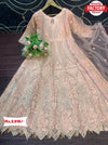 Peach Embroidered Gown with Embroidered Dupatta