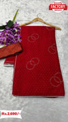 Red Zomato Silk Stone Work Partywear Saree