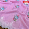 Pink Pure Organza Embroidered Saree