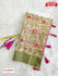 Dusty Green Organza Silk Saree With Multi Embroidery