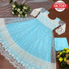 Sky Blue Embroidered Gown with Dupatta