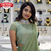 Sage Green Georgette Saree With Stitched Blouse
