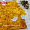 Yellow Georgette Saree With Leaf Sequins Work