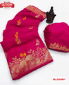 Pink Pure Soft Silk Jacquard Saree
