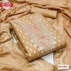 Golden Organza Banarasi Kurtha Suruwal Piece