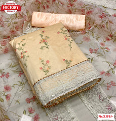 Peach Chanderi Kurtha Suruwal Piece