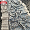 Ash Soft Organza Mirror Work Saree