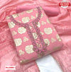 Pink Banarasi Jacquard Kurtha Suruwal Piece With Handwork