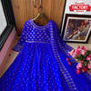 Navy Blue Embroidered Gown with Embroidered Dupatta