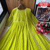 Neon Green Embroidered Gown with Embroidered Dupatta