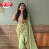 Lemon Green Georgette Sequins and Kashmiri Worked Saree