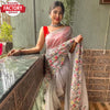 Grey Georgette Sequins and Kashmiri Worked Saree