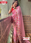 Pink Georgette Sequins and Kashmiri Worked Saree