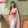 White Georgette Sequins and Kashmiri Worked Saree