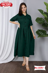 Green Collared Kurthi Top