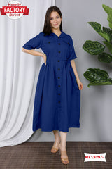 Blue Collared Kurthi Top