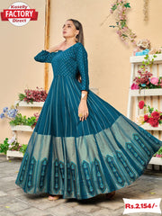 Teal Floor Length Gown