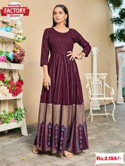 Wine Floor Length Gown