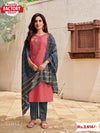 Peach Kurtha Palazzo Dupatta Set