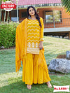 Yellow Designer Kurtha Sharara Dupatta Set