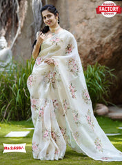 Beautiful Organza Floral Saree