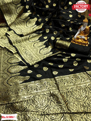 Black Banarasi Silk Saree