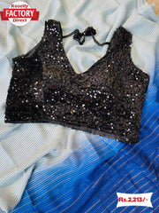 Multishaded Designer Silver Lining Saree