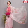 Designer Pink Organza Floral Saree