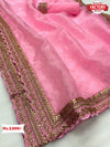 Baby Pink Organza Partywear Saree