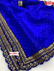 Royal Blue Organza Partywear Saree