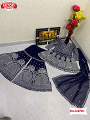 Navy Blue Designer Kurtha Sharara Dupatta Set