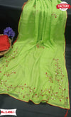 Neon Green Chiffon Handwork Saree