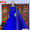 Blue Embroidered Gown with Dupatta