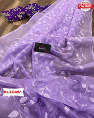 Sequins Work Pure Organza Saree