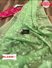 Sequins Work Pure Organza Saree