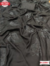 Black Designer Partywear Leaf-Work Saree