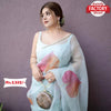 Handpainted And Handworked Organza Partywear Saree