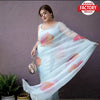 Handpainted And Handworked Organza Partywear Saree