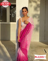 Pink Multishaded Sequins Work Partywear Saree