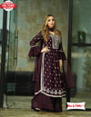 Maroon Designer Kurtha Palazzo Dupatta Set