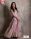 Pastel Pink Embroidered Gown with Dupatta