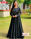 Black Embroidered Gown with Dupatta
